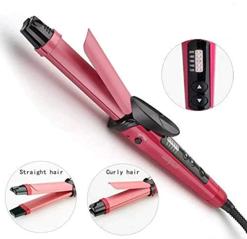 2 in 1 hair straightener comb and curler